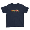 Wearing Christian Galatians t-shirt - navy