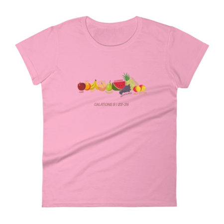Wearing Christian Galatians t-shirt - Pink