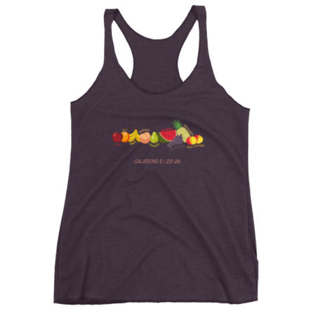 Wearing Christian Galatians tank top - purple