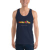 Wearing Christian Galatians tank top - navy