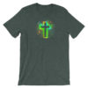Wearing Christian - Neon Cross T-Shirt - dark green