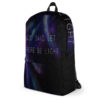 Wearing Christian Genesis back pack