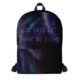Wearing Christian Genesis back pack