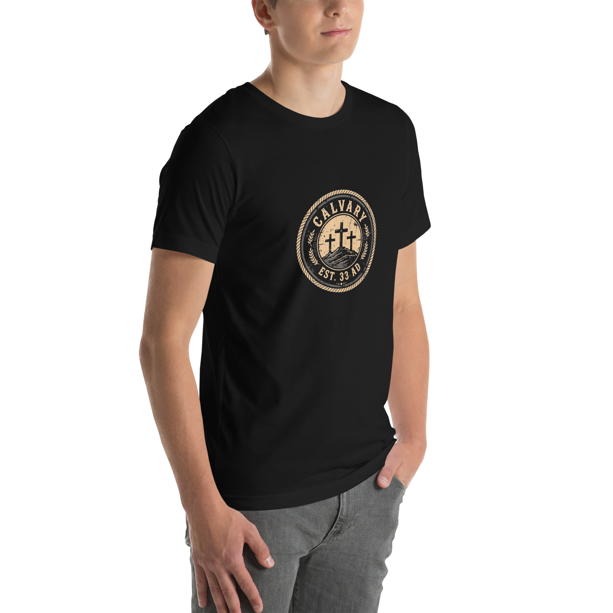 Calvary Est. 33 AD Badge Tee - Image 18