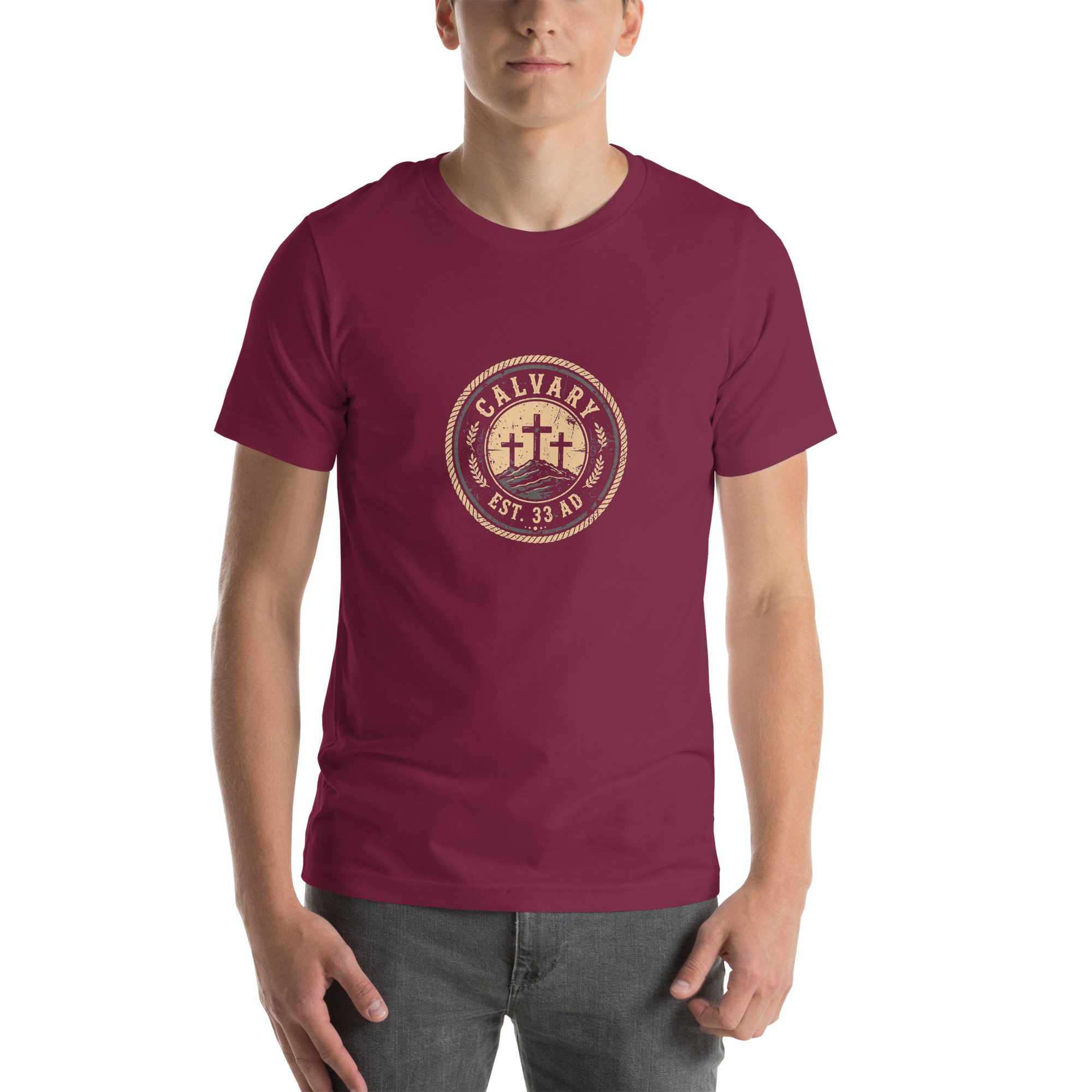 Calvary Est. 33 AD Badge Tee - Image 25