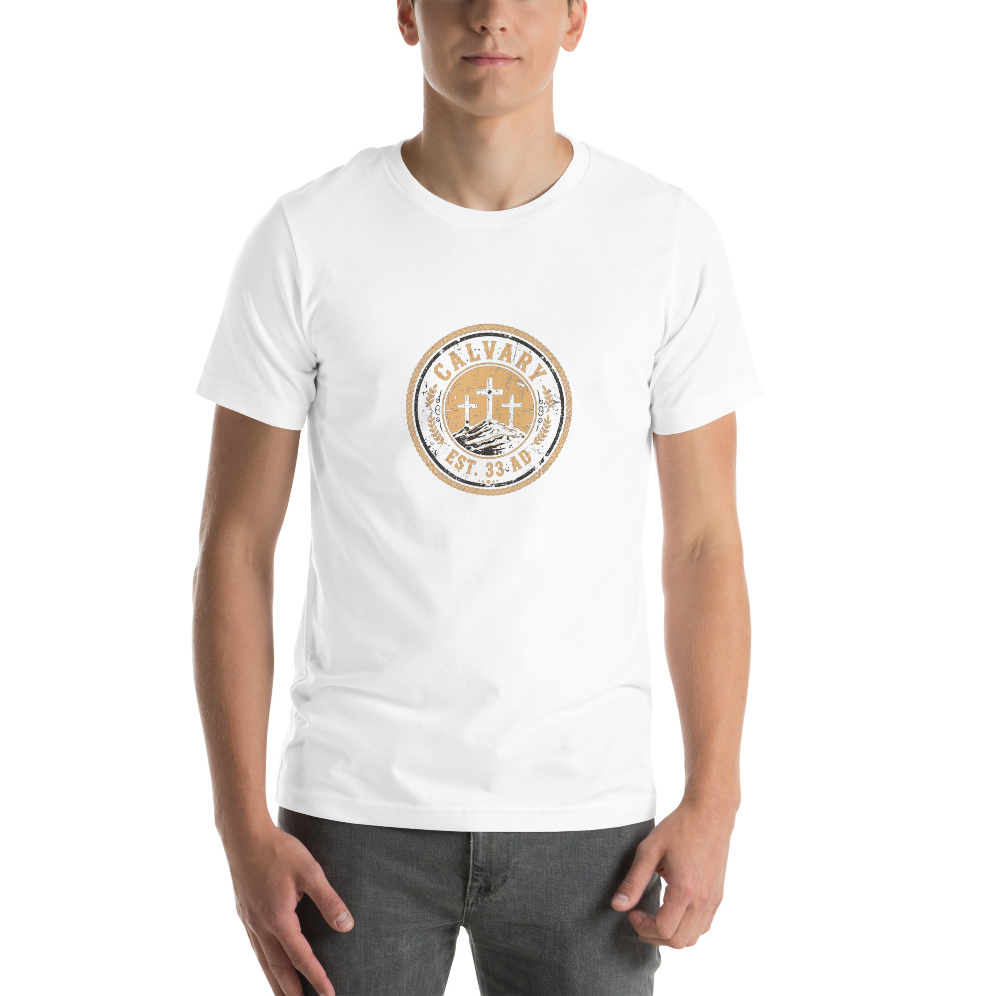 Calvary Est. 33 AD Badge Tee - Image 7
