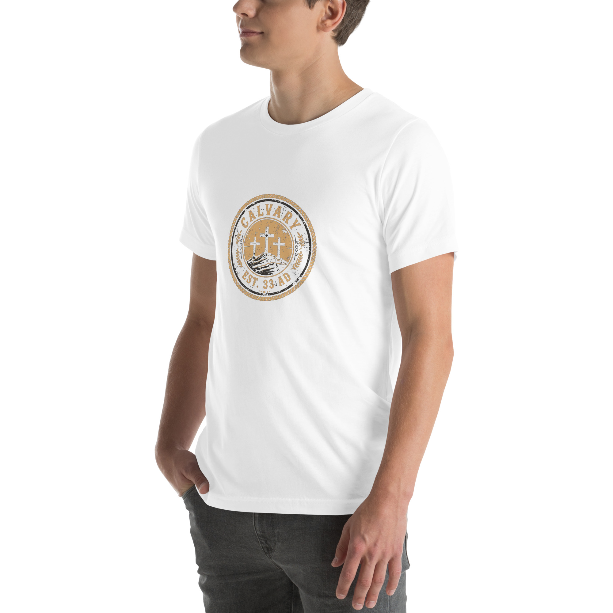 Calvary Est. 33 AD Badge Tee - Image 10