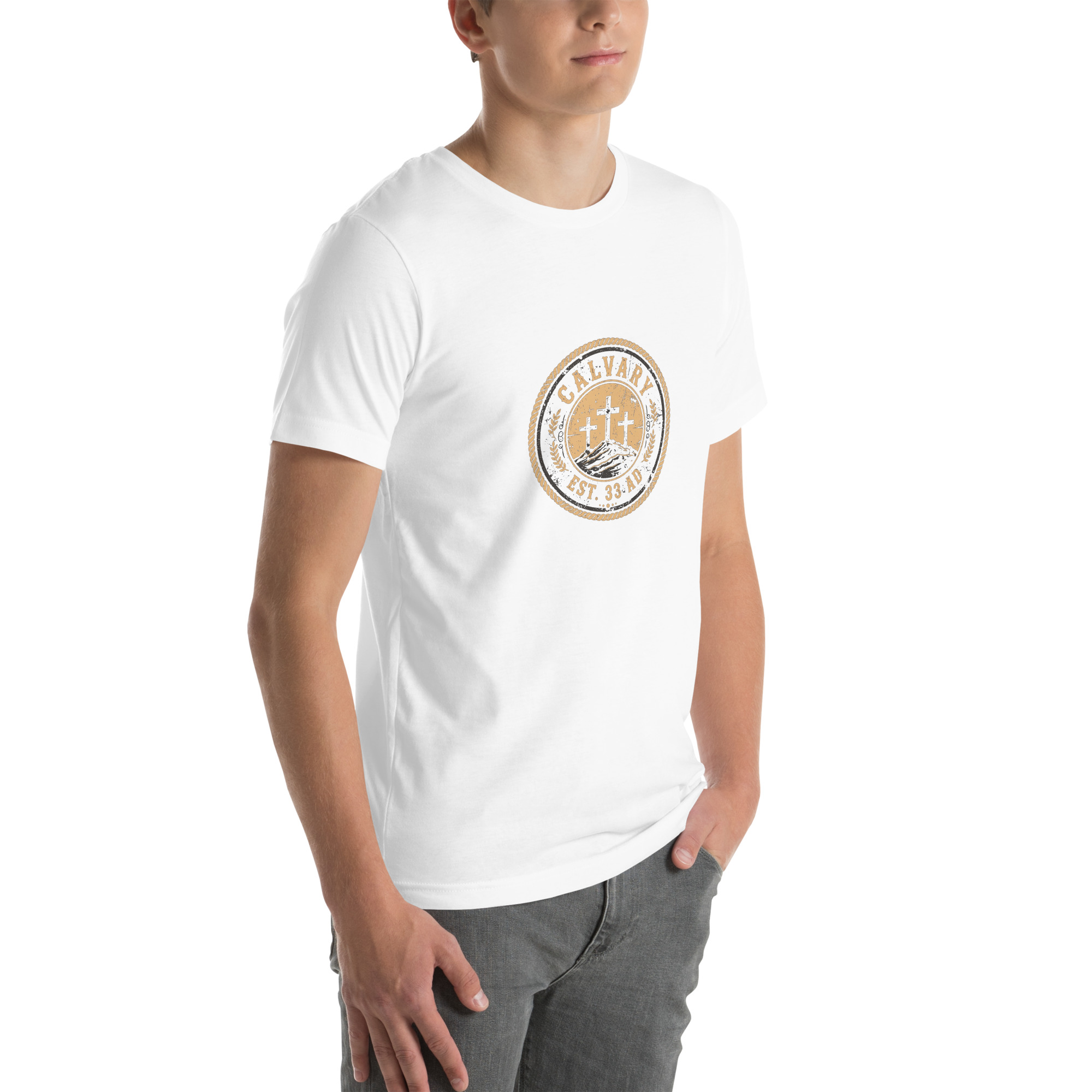 Calvary Est. 33 AD Badge Tee - Image 12